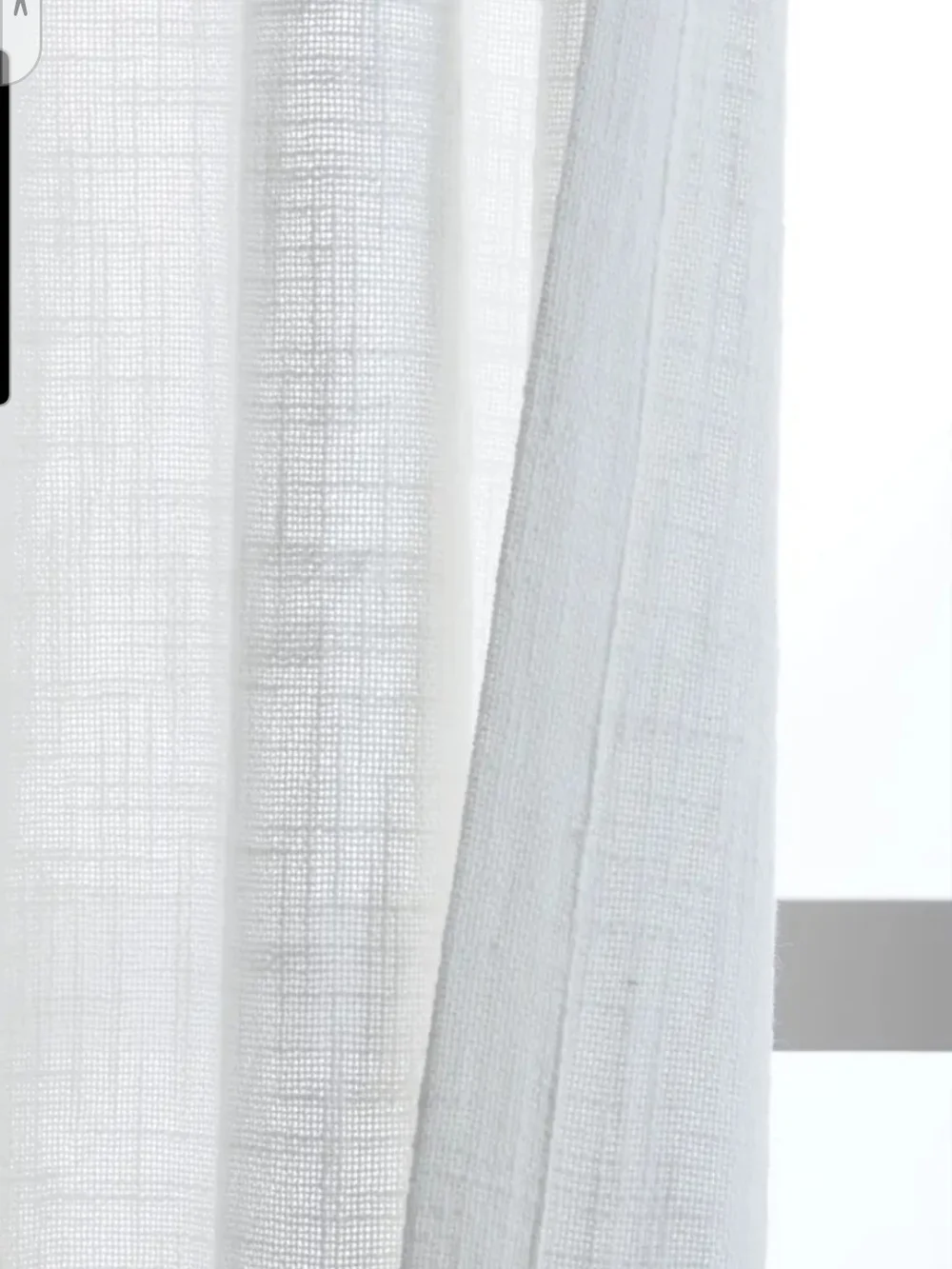 Quince Sheer White Cotton Curtain Panels 48 x 108
